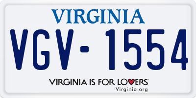 VA license plate VGV1554