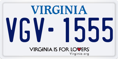 VA license plate VGV1555