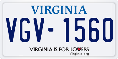 VA license plate VGV1560