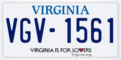 VA license plate VGV1561