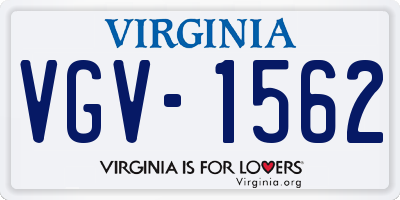 VA license plate VGV1562