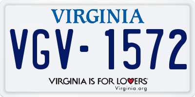 VA license plate VGV1572
