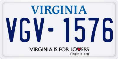 VA license plate VGV1576