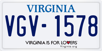 VA license plate VGV1578