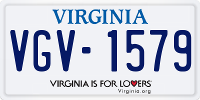 VA license plate VGV1579
