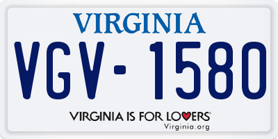 VA license plate VGV1580