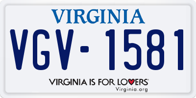 VA license plate VGV1581