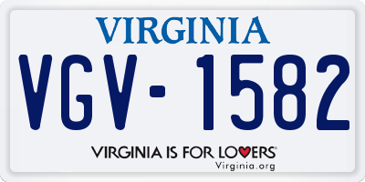 VA license plate VGV1582