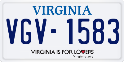 VA license plate VGV1583