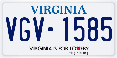 VA license plate VGV1585