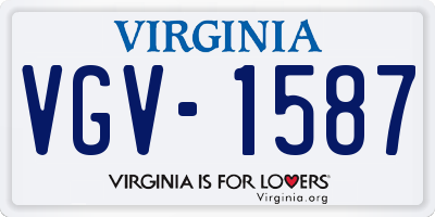 VA license plate VGV1587