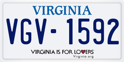 VA license plate VGV1592