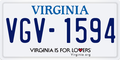 VA license plate VGV1594