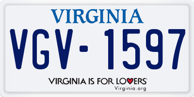 VA license plate VGV1597