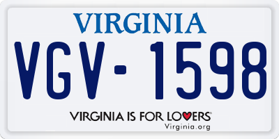 VA license plate VGV1598