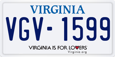 VA license plate VGV1599