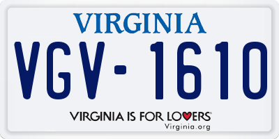 VA license plate VGV1610