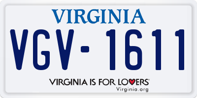 VA license plate VGV1611
