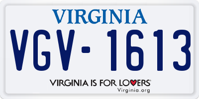 VA license plate VGV1613