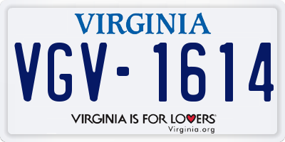VA license plate VGV1614