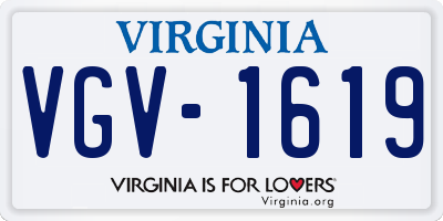 VA license plate VGV1619