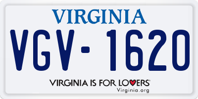 VA license plate VGV1620