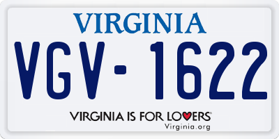 VA license plate VGV1622