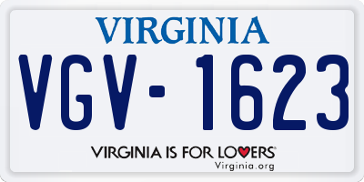 VA license plate VGV1623