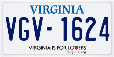 VA license plate VGV1624