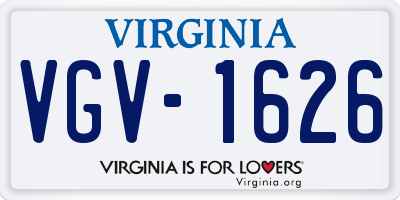 VA license plate VGV1626