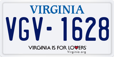 VA license plate VGV1628