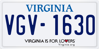 VA license plate VGV1630