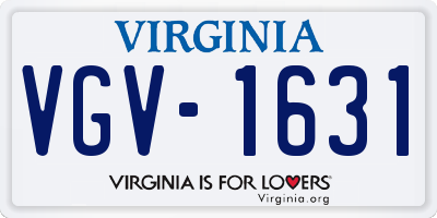 VA license plate VGV1631