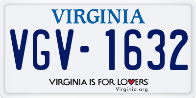 VA license plate VGV1632
