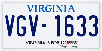 VA license plate VGV1633