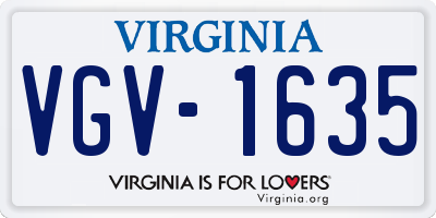 VA license plate VGV1635
