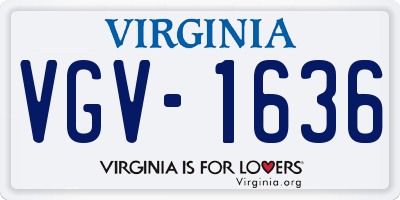 VA license plate VGV1636