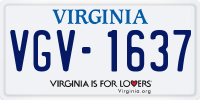 VA license plate VGV1637