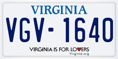 VA license plate VGV1640