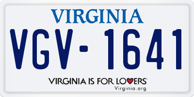 VA license plate VGV1641