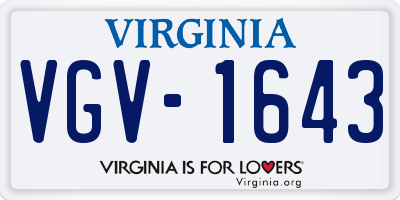 VA license plate VGV1643