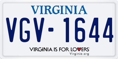 VA license plate VGV1644