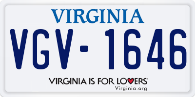 VA license plate VGV1646