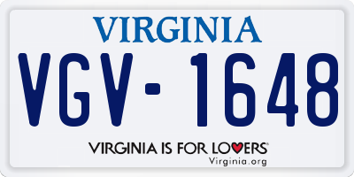 VA license plate VGV1648