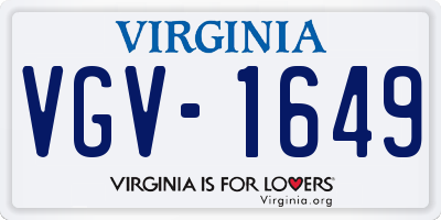 VA license plate VGV1649