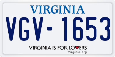 VA license plate VGV1653