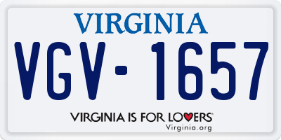 VA license plate VGV1657