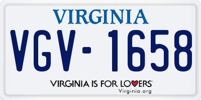 VA license plate VGV1658