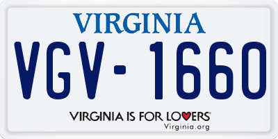 VA license plate VGV1660