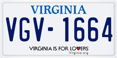 VA license plate VGV1664